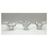 3 CRYSTAL SEAGULL CANDY DISHES