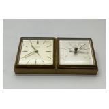 VTG FLORM BRASS DESK CLOCK/BAROMETER