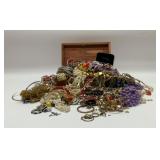 VTG COSTUME JEWELRY WITH LANE CHEST