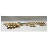 Stainless steel, gold tone flatware service for 8