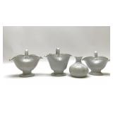 4 NCG POTTERY BASKETS, VASE