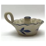 Salt glazed pottery candle holder