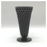 Tiara Indiana glass cameo black diamond point vase