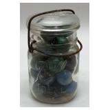 BALL JAR FULL OF MARBLE SHOOTERS 5ï¿½ï¿½