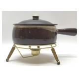 Pfaltzgraff RETRO Fondue Pot on metal stand