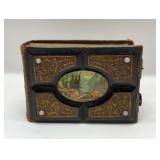 ANTIQUE PHOTO ALBUM PAINTED PORCELAIN