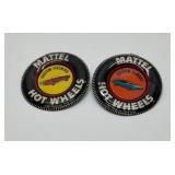 2 vintage hot wheels pocket buttons