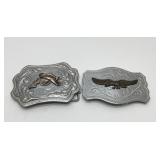 2 WESTERN STYLE BELT BUCKLES