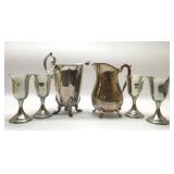 Assorted silver plate, water pictures, goblets