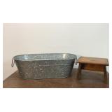 Childs stool, galvanized tub 22ï¿½ï¿½