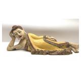 Large 35" Wood Reclining Buddha Statue