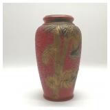 VTG REVERSE PAINTED PIGEON BLOOD ASIAN VASE