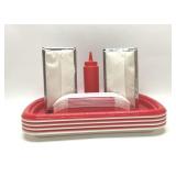 LUNCH, HOTDOG TRAYS, NAPKINS, KETCHUP