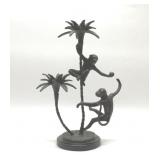 BRONZE LOOK MONKEY CANDLE HOLDER 15''