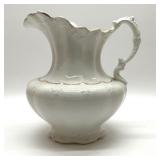Vintage porcelain white and gold water pitcher