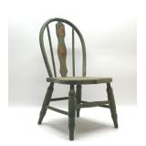 Vintage Green Wood Childs Chair