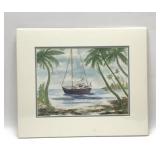SAILBOAT WATERCOLOR BT SPADDEN 14X17''