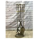 VINTAGE FIREPLACE TOOLS & STAND