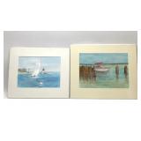 2  NAUTICAL WATERCOLOR PAINTINGS
