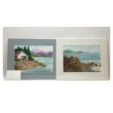 2 SEASIDE WATERCOLOR PAINTINGS 17'