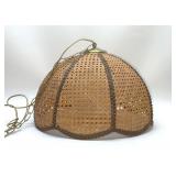1970's BOHO RATTAN HANGING LIGHT