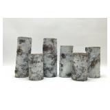BIRCH BARK VOTIVE HOLDERS 9.5''