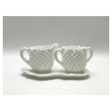 Milk glass vintage creamer and sugar