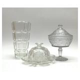 3 ANTIQUE GLASS PIECES EAPG
