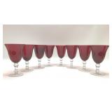 8 RUBY RED STEMWARE GLASSES