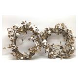 2 COTTON PLANT WREATHS 16''