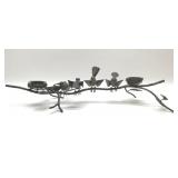METAL BIRDS ON A BRANCH CANDLE CENTERPIECE