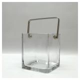 MID CENTURY MODERN ICE BUCKET, CHROME HANDLE