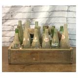 VINTAGE SODA BOTTLES IN DELIVERY CRATE