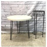MOSAIC TOP TABLE & METAL PLANT STAND