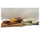 Assorted autumn table linens