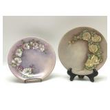 2 VTG LIMOGES FLORAL PLATES, DOGWOOD, ROSES