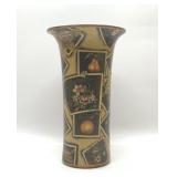 Tall floral and fruit ceramic vase