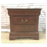 Wooden nightstand with secret drawer