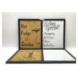 2 MENU BOARDS WRITE ON WIPE OFF