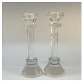 PAIR OF CRYSTAL CANDLESTICKS 7''
