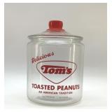Antique Tom's toasted peanut jar with lid
