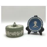 WEDGWOOD JASPERWARE TRINKET BOX & MINI PLATE
