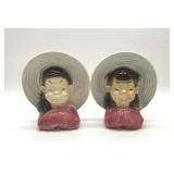 2 ROYAL COPLEY ASIAN CHILDREN WALL POCKET VASE