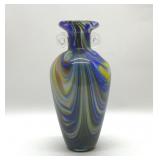 MULTI COLOR SWIRL ART GLASS VASE