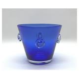 VIETRI FESTIVAL BLUE ART GLASS ICE BUCKET
