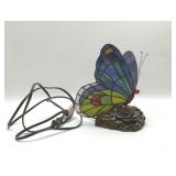 STAINED GLASS BUTTERFLY LAMP