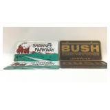 SHAWNEE PARKWAY, BUSH GMC LICENSE PLATES