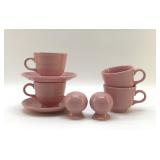 PINK FIESTA CUPS, SAUCERS