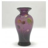 FENTON SIGNED AUBERGINE 'VISSIONS'' VASE