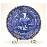 ANTIQUE WILD ROSE FLOW BLUE PLATE